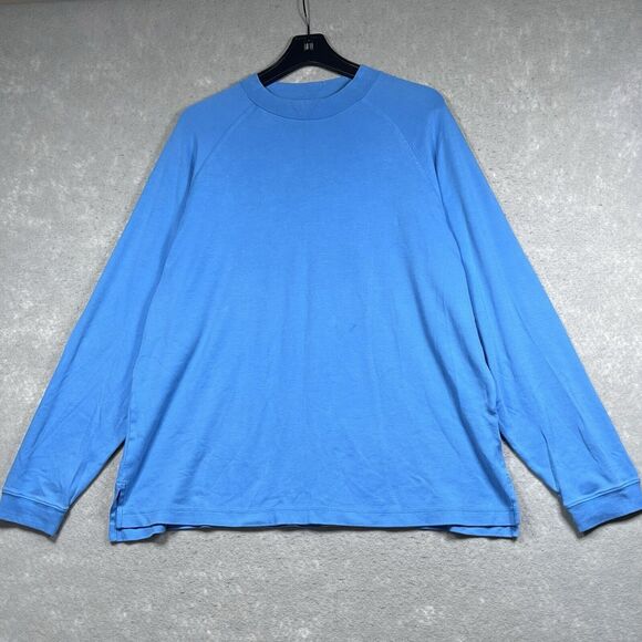 Peter Millar Shirt Mens SZ X-Large Blue Wash Long Sleeve Pima Cotton Crew Golf